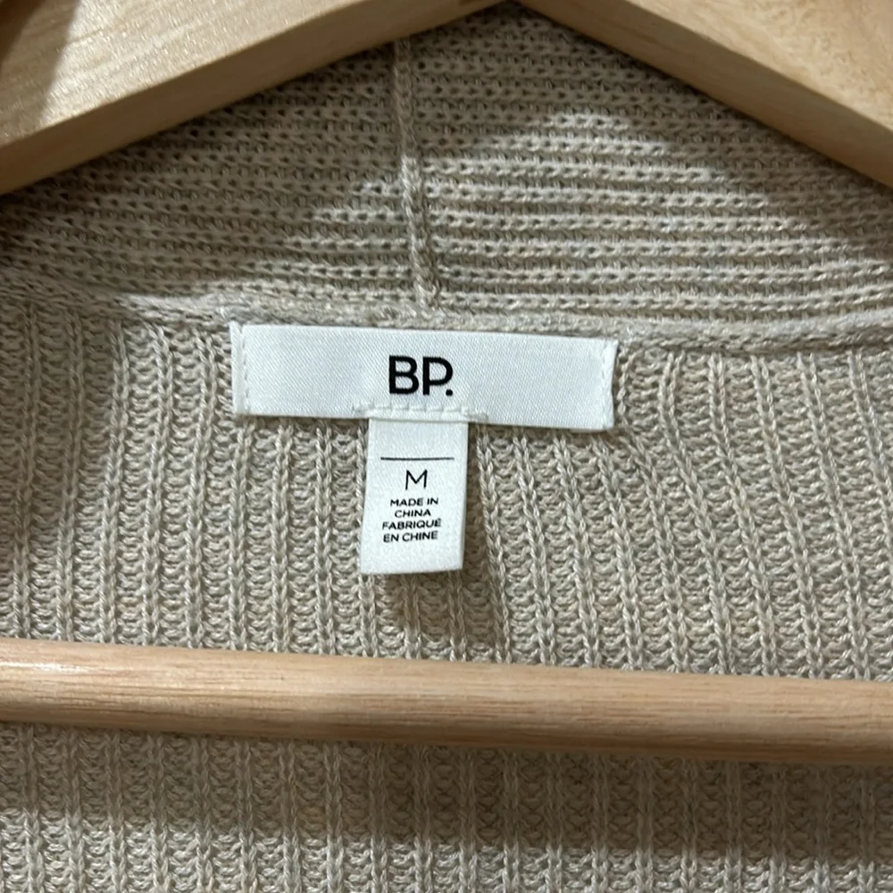 B.P WOMENS OPEN FRONT LONG LINE CARDIGAN BEIGE Sz MD - Picture 6 of 8